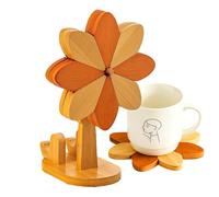 Wooden Trivets - Windmill with Phone Holder - Wooden Trivets for Hot Dishes - for Pot Pan Bowl Plate Kitchen Dining Table Decor Farmhouse Office Christmas