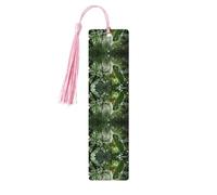 Wooden Tropical Rainforest Jungle Scene Print Bookmarks with Tassel for Women,Men,Book Lovers,Page Markers for Students Teachers Reading