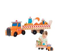 Wooden Trucks - Science, Technology, Engineering and Mathematics Learning Truck | Wooden Construction Vehicles | For Home, Apartment, Playroom, Daycare