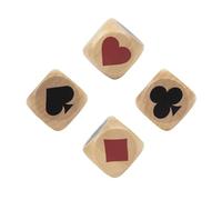 Wooden Trump Marker Dice 4pcs,Trump Indicator,Clear Big Size Euchre Cube for Euchre Player,Great Tools for Euchre Pinochele Playing Cards,Make a Great Gift for Your Favorite Bridge or Euchre Player