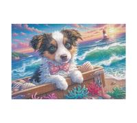 Wooden Tub Border Collie 1000-piece Jigsaw Puzzle Bundle Family Puzzle Lovers Brain Training Mindful Activity Spring Recycled Cardboard 1000 PCS