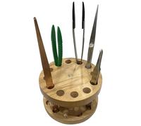 Wooden Tweezer Stand (Round) : Wood Holder Tweezers Storage Tool (290)