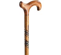 Wooden Unfolding Walking Cane Twisted Walking Stick with Comfort Grip Handle, Walking Stick 36.5 Inch