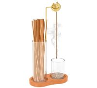 Wooden Upside Down Incense Holder for Sticks with Removable Glass Ash Catcher, Incense Burner Holder for Meditations Yoga Spa Room Decor Home Relaxation
