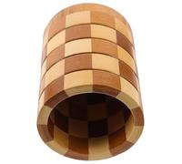 Wooden Utensil Crock for Cooking Tools and Chopsticks, Desktop Storage | Grid Pattern Design, Lightweight Space-saving Form, Bottom Hole Variations, for Kitchen Countertop or Workbench