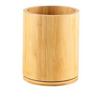 Wooden Utensil Holder, 360° Rotating Utensil Organizer, 7.48 Inch Large Kitchen Utensils Crock for Countertop, Spatula Spoon Holder with Lazy Susan, Farmhouse Kitchen Accessories (B)