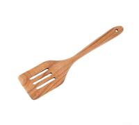 Wooden Utensil Set Comprising Slotted Spoon Solid Spoon and All Carved from Dense Acacia Wood for Durability and Grip (Strainer spatula)