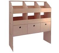 Wooden Van Racking Unit 6 Pigeon Hole Compartments & 3 Deep Drawers With Removable Dividers 12mm Thick Plywood Shelving Tool Accessories Storage System 102cm x 120cm x 30cm
