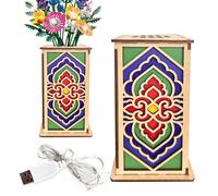 Wooden Vase for Lego Flowers,Display Stand for Lego botanicals,Cool Geometric Hollow Pattern Vase,Gift for Flower Lovers (Green)