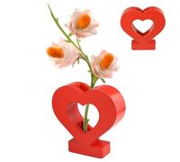 Wooden Vase for Lego Flowers Heart-Shaped Wood Puzzel Vase for Lego Bouquet