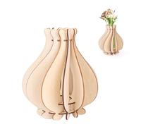 Wooden Vase for Lego Flowers, Wooden Puzzle Flower Vase Display Stand for Lego Roses Sunflower Daffodils Lotus Tulips Home Decoration Gift for Flowers Lovers (Style A)