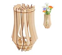 Wooden Vase for Lego Flowers, Wooden Puzzle Flower Vase Display Stand for Lego Roses Sunflower Daffodils Lotus Tulips Home Decoration Gift for Flowers Lovers (Style B)