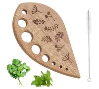 Wooden Vegetable Leaf Separator, Includes Cleaning Brush Pottery Herb Stripper Tool Supplies, Fun Kitchen Gadgets, Exquisite Herb Stripper Bowl Gifts for the Kitchen