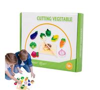 Wooden Vegetables Cutting Toy, Preschool Learning Activities Game, Food Cutting Playset for Intellectual Development, Boys & Girls