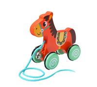 Wooden Vehicle Push & Pull Toy Stacking Toy For Boys Girls Walk-A-Long Gifts Pulling Cart Outdoor Play Toy Car Pull Back And Go