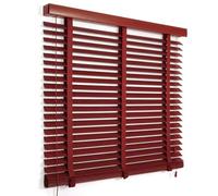 Wooden Venetian Blinds for Kitchen 60x100 60x150 85x130 180 X150cm Faux Wood Blind For Bedroom Windows Privacy Roman Window Curtains for Home Office 50mm Horizontal Slats(Wine red)