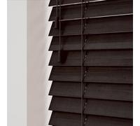 Wooden Venetian Blinds With Strings - Dark Brown Oak / 210cm