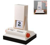 Wooden Vintage Perpetual Calendar, Rotary Flip Desk Calendar with Date Display, Home Office Desktop Decor, New Year Countdown Gift Creative Calendar，12 x 9.5 x 11 cm (B)