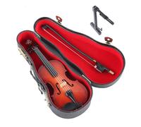 Wooden Violin Miniature - Musical Instrument Model, Beautiful Artificial Violin Dollhouse Ornament | Holiday Accessories Gift with Support Stand Bow, Violin Craft for Desktop Accessories