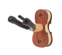 Wooden Violin Wall Mount with Bow Hook, Sturdy Viola Hanger for Easy Installation, Protective Music Instrument Display Holder