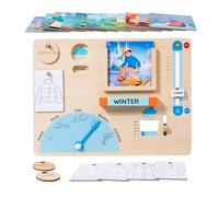 Wooden Visual Schedule for Kids Chore Chart for Kids Chore Chart,autism learning materials&Daily Schedule Board for home, Year Develop Weather Recognition Fine Motor Skills for Kindergarten Boy