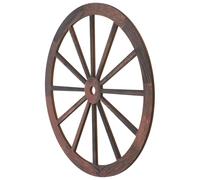 Wooden Wagon Wheel Decor Wall Hanging for Home Study Rustic Brown