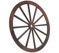 Wooden Wagon Wheel Wall Art, Hanging Decor Vintage Rustic Brown