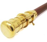 Wooden Walk Stick With Fitted Solid Brass Telescope On Handle Simple Wooden