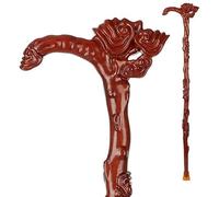 Wooden Walking Stick Solid Cane Crutches Walking Sticks Canes Wooden Hand Carved Iron pear Ganoderma Style Waxing Retro Gift for Men and Women 99cm