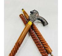 Wooden Walking Stick with Brass Handle | Handmade Walking Stick | Decorative Walking Canes | Walking Stick for Man and Woman Active (Wild Dragon Three Foald Stick)
