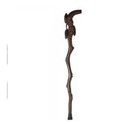 Wooden Walking Sticks Caduceus Old Man Crutches Wood Stick Old Man Supplies 3 Patterns Wood Carving Length 90cm Easy to Truncate Mobility Aid for Elderly, Seniors & Handicap