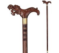 Wooden Walking Sticks for Men & Women Solid Wood Walking Stick, Walking Stick Wooden Leading The Elderly Redwood Crutches Solid Wood Handle Mobility Aid for Elderly, Seniors & Handicap