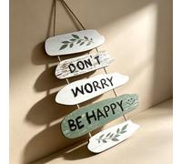 Wooden Wall Art - Boho Decor with Inspirational Quotes, Oval Motivational Sign for Home Office & Living Room, Bohemian Style Wall Decor for Adult Spaces