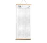 Wooden Wall Calendar 2026-2027, Double-Sided Rollable Eco-Friendly Planner with Mounting Kit, Minimalist Retro Design for Home Office & New Year Gifts