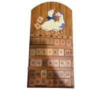 Wooden Wall Calendar, Vintage Handmade Wooden Perpetual Calendar Reusable Mounted Hanging Date Tracker With Interchangeable Blocks Hummingbird Floral Print, For Kitchen Hallway Study Office Home B L