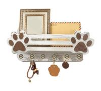 Wooden wall coat rack with canine straps Wooden Floating Shelf With