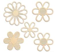 Wooden Wall Decor Set Bohemian Hollow Flower Theme for Modern Minimalist Interior Styling with Natural Wood Material and Clean Lines