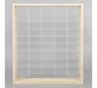 Wooden Wall Display Cabinet, 1:64 Diecast Car Model Storage Box, Display Shelves, Wall Hanging Unit Souvenir Organiser For Collectibles, Toys, Model Car, And Ornaments 50 Grids