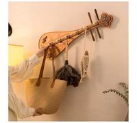 Wooden Wall Hook, Chinese Traditional Decorative Hanger with Multiple Hooks, Multifunctional Storage Organizer for Entryway, Bedroom, Living Room