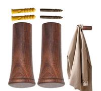 Wooden Wall Hooks - 2 Pieces Wall Hangers Organizer for Hats | Rustic Organizer for Backpack Keys Suit Bag Entrance, Towels Clothes Scarves Bags Hats Robes