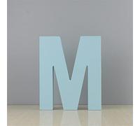 Wooden Wall Letters M - Blue Decorative Wall Letter for Children's Nursery Baby's Room, Baby Name and Girls Bedroom Décor