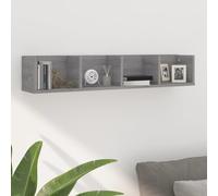 Wooden Wall Mount Media Storage Cabinet, CD Shelf Organizer, DVD Rack