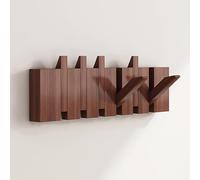 Wooden Wall-Mounted Coat Rack - Foldable Heavy-Duty Hooks for Coats Keys Hats Robes Towels - Elegant Piano Design Ideal for Home & Office Use