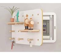 Wooden Wall Mounted Electric Meter Box Decorative Painting - Hide & Protect Cover For Electrical Panel(White,40x30cm)