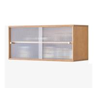 Wooden Wall Mounted Kitchen Cabinet with Sliding Door - Space Saving Overhead Storage Cupboard for Bedroom Living Room Balcony - Multi Purpose Shelf (Wood B 60x30x35cm)