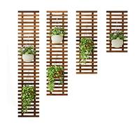 Wooden Wall-Mounted Plant Shelf - Floating Succulent Planter Holder for Balcony Garden Indoor Decoration Green Radish Climbing Wall Display Stylish Flower Pot Rack