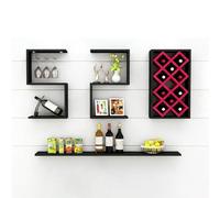 Wooden Wall-Mounted, Rack Features","Creative Diamond-Shaped Design, Is Easy To Clean, Multi-Tiered Storage, Making It Suitable for Both Home and Bar Use.-Black