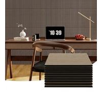 Wooden Wall Panels 8 Pack, 60 x 60 cm (2.88m²) Acoustic Wall Panels for Sound Absorbing, 21mm Thick Decorative 3D Slat Wall Panelling for Living Room, Bedroom, Office, Kitchen - B