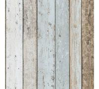 WOODEN WALL SHABBY CHIC WALLPAPER PANEL BLUE & BROWN A.S. CREATION 8999-27