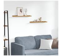 vidaXL Wall Shelf with Shelf 2 pcs Beige 60 x 9 x 3 cm Engineered Wood